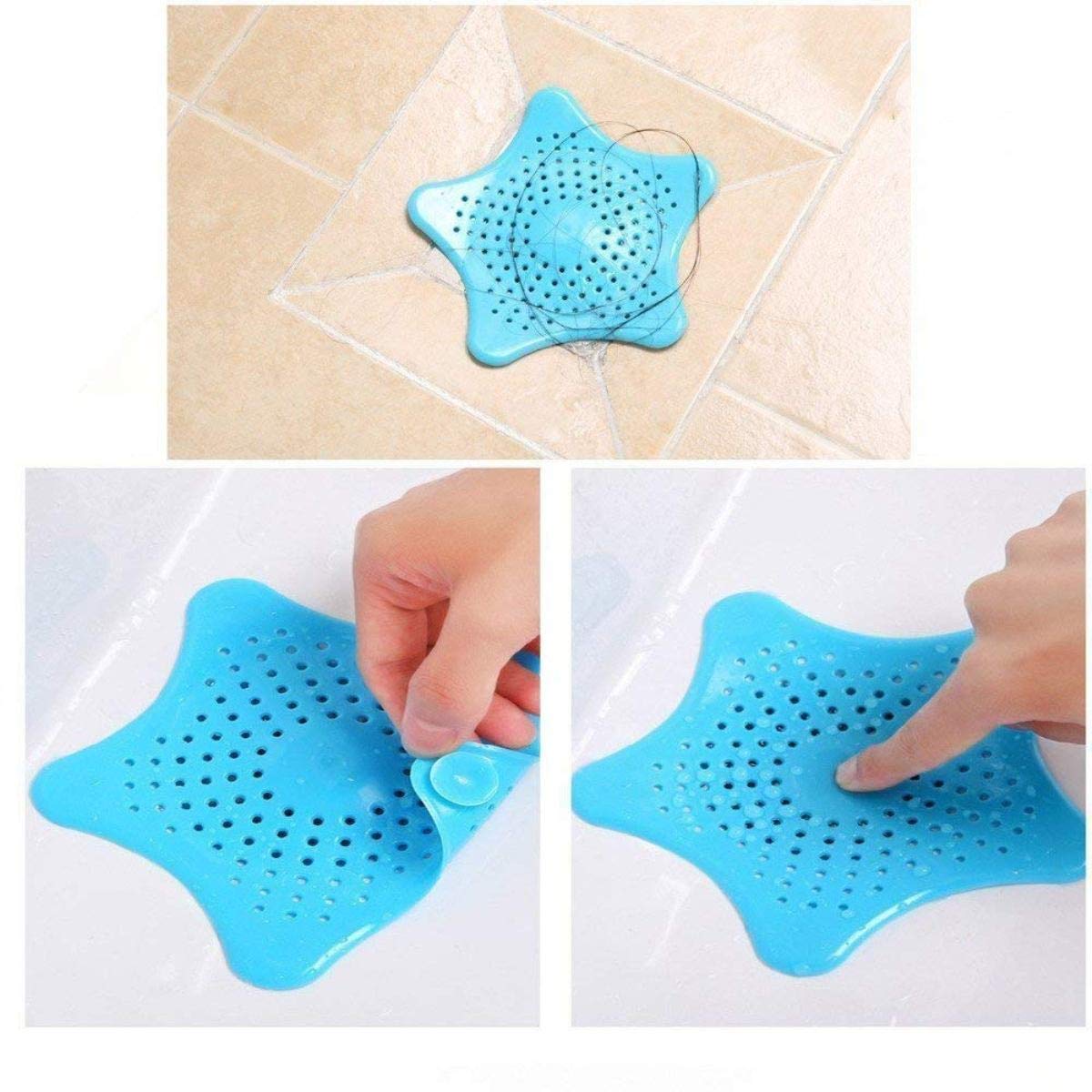 0829 Silicone Star Shaped Sink Filter Bathroom Hair Catcher Drain Strainers for Basin DeoDap 0829 Silicone Star Shaped Sink Filter Bathroom Hair Catcher Drain Strainers for Basin DeoDap